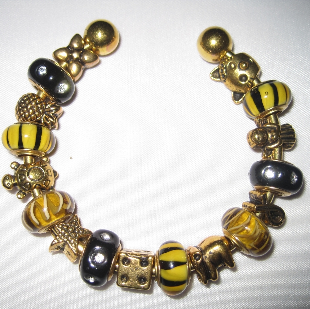 Handmade Gold Plated Charm Bracelet